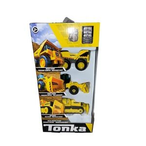 Tonka Metal Movers 3 Pack - Mighty Dump, Front Loader, Bulldozer New